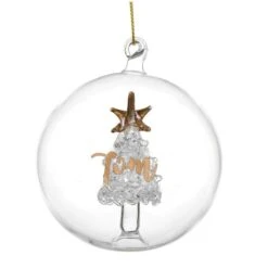 Personalised Gold Glitter Name Only Tree Glass Bauble -PERSONALISE STORE p0107e41 6