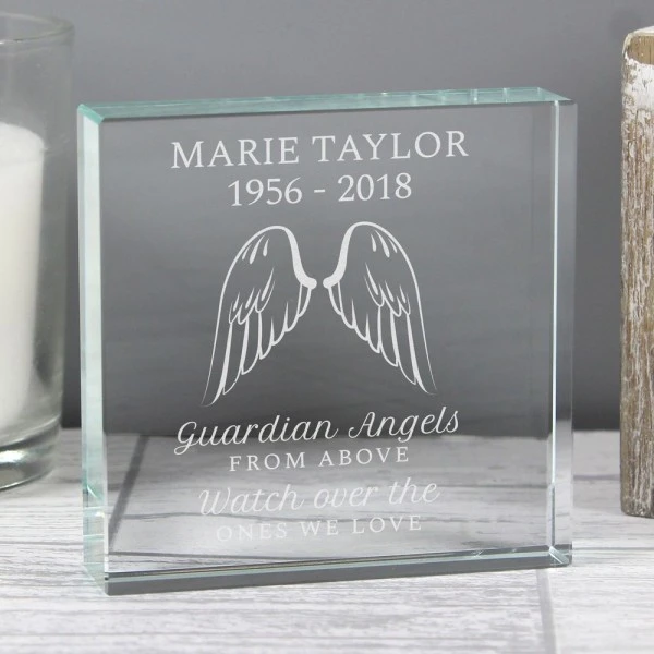 Personalised Guardian Angel Wings Crystal Token 1 Personalised Guardian Angel Wings Crystal Token