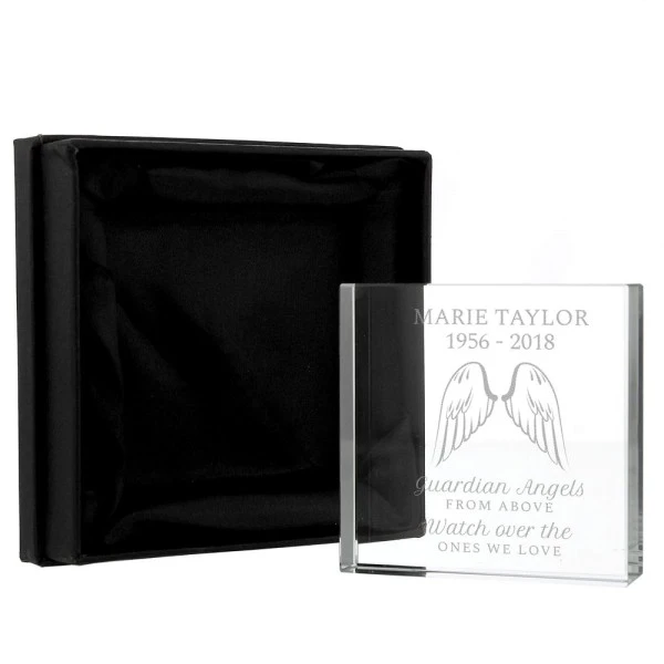 Personalised Guardian Angel Wings Crystal Token 3 Personalised Guardian Angel Wings Crystal Token - Image 3