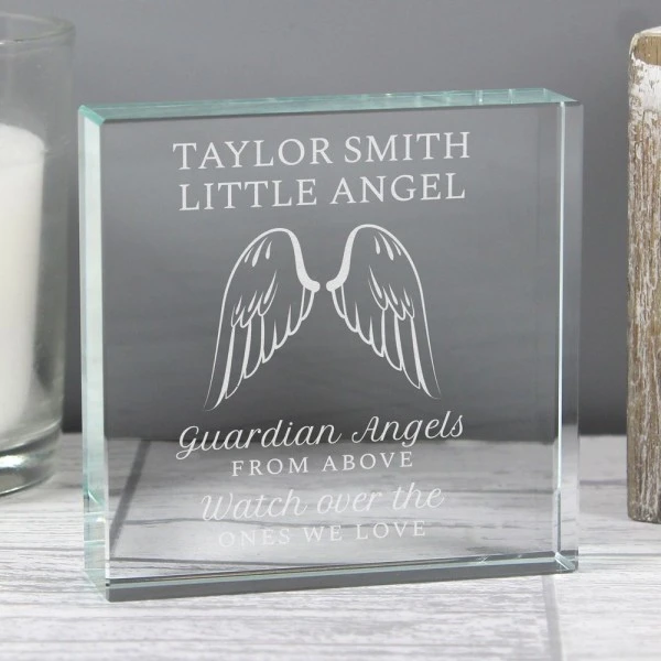 Personalised Guardian Angel Wings Crystal Token 5 Personalised Guardian Angel Wings Crystal Token - Image 5