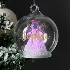 Personalised Christmas LED Angel Bauble -PERSONALISE STORE p0107f22 2