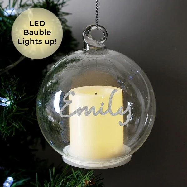 Personalised Christmas LED Candle Bauble 1 Personalised Christmas LED Candle Bauble