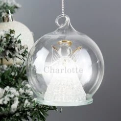 Personalised Christmas Message LED Angel Bauble -PERSONALISE STORE p0107f26 2