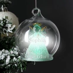 Personalised Christmas Message LED Angel Bauble -PERSONALISE STORE p0107f26 4