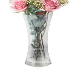 Personalised "Happy Anniversary" Glass Vase -PERSONALISE STORE p0107f74 3