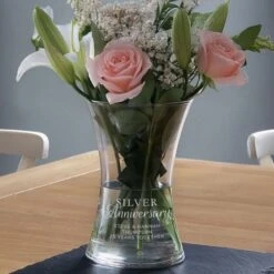 Personalised "Silver Anniversary" Glass Vase