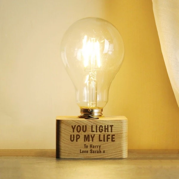 Personalised You Light Up My Life LED Bulb Table Lamp 3 Personalised You Light Up My Life LED Bulb Table Lamp - Image 3