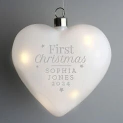Personalised First Christmas LED Hanging Glass Heart 6 Personalised First Christmas LED Hanging Glass Heart -PERSONALISE STORE p0107f85 2