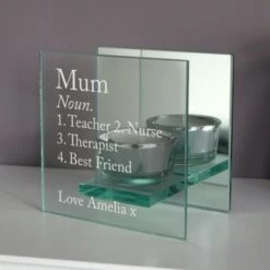 Personalised Definition Mirrored Glass Tea Light Candle Holder -PERSONALISE STORE p0107f99 4