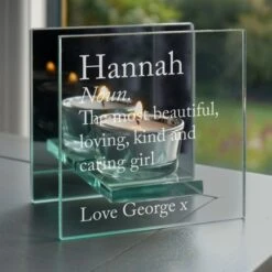 Personalised Definition Mirrored Glass Tea Light Candle Holder -PERSONALISE STORE p0107f99 5