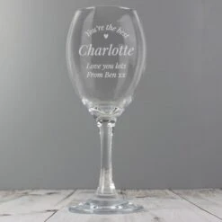 Personalised You Are The Best Wine Glass -PERSONALISE STORE p0107g04 4