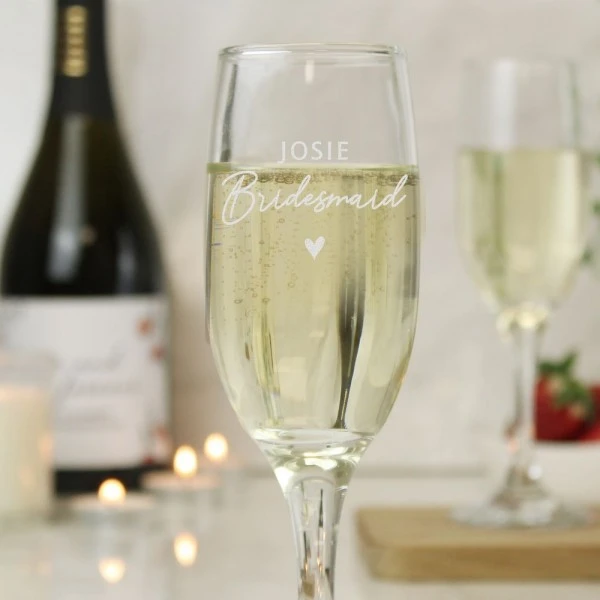 Personalised Bridesmaid Flute Glass 4 Personalised Bridesmaid Flute Glass - Image 4