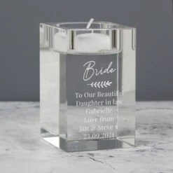 Personalised Leaf Free Text Glass Tea Light Holder 10 Personalised Leaf Free Text Glass Tea Light Holder -PERSONALISE STORE p0107g47 2