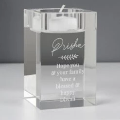Personalised Leaf Free Text Glass Tea Light Holder 11 Personalised Leaf Free Text Glass Tea Light Holder -PERSONALISE STORE p0107g47 3