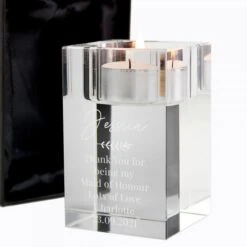 Personalised Leaf Free Text Glass Tea Light Holder 13 Personalised Leaf Free Text Glass Tea Light Holder -PERSONALISE STORE p0107g47 5