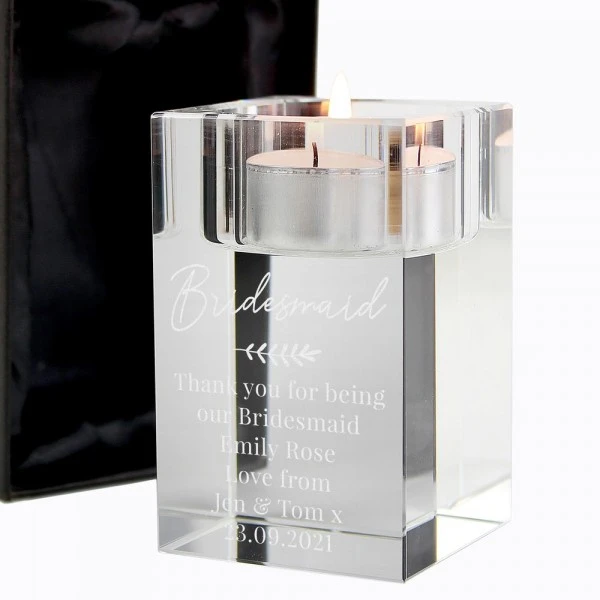 Personalised Leaf Free Text Glass Tea Light Holder 7 Personalised Leaf Free Text Glass Tea Light Holder - Image 7