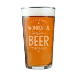 Personalised Wonderful Time For A Beer Pint Glass -PERSONALISE STORE p0107g63 3