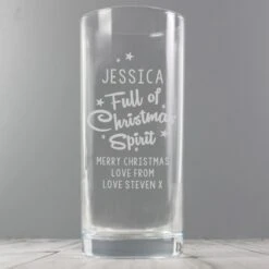 Personalised Full Of Christmas Spirit Hi Ball Glass -PERSONALISE STORE p0107g66 2