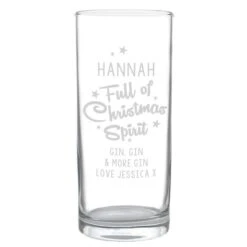 Personalised Full Of Christmas Spirit Hi Ball Glass -PERSONALISE STORE p0107g66 3
