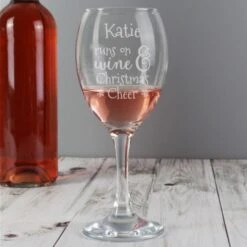 Personalised Runs On Wine & Christmas Cheer Wine Glass -PERSONALISE STORE p0107g69 2
