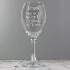 Personalised Runs On Wine & Christmas Cheer Wine Glass -PERSONALISE STORE p0107g69 3