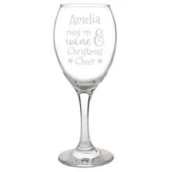 Personalised Runs On Wine & Christmas Cheer Wine Glass -PERSONALISE STORE p0107g69 4