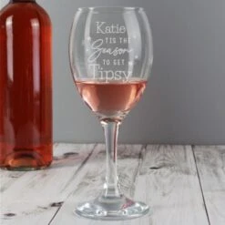 Personalised Tis The Season To Get Tipsy Season Wine Glass -PERSONALISE STORE p0107g70 2