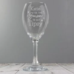 Personalised Tis The Season To Get Tipsy Season Wine Glass -PERSONALISE STORE p0107g70 3