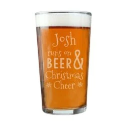 Personalised Runs On Beer & Christmas Cheer Pint Glass 7 Personalised Runs On Beer & Christmas Cheer Pint Glass -PERSONALISE STORE p0107g71 3