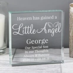 Personalised Little Angel Crystal Token -PERSONALISE STORE p0107g75 3