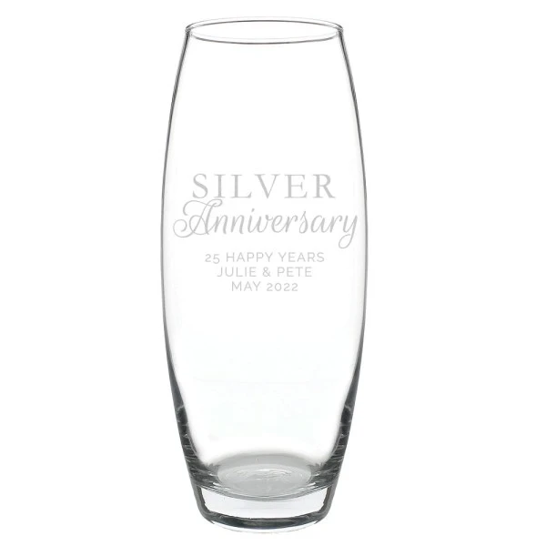 Personalised "Silver Anniversary" Bullet Vase 2 Personalised "Silver Anniversary" Bullet Vase - Image 2