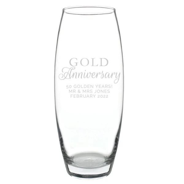 Personalised "Gold Anniversary" Bullet Vase 2 Personalised "Gold Anniversary" Bullet Vase - Image 2