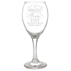 Personalised Manic Mum Day Wine Glass -PERSONALISE STORE p0107h01 5