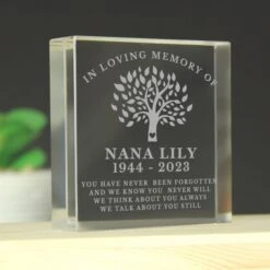 Personalised In Loving Memory Family Tree Crystal Token -PERSONALISE STORE p0107i01 2