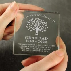 Personalised In Loving Memory Family Tree Crystal Token -PERSONALISE STORE p0107i01 3