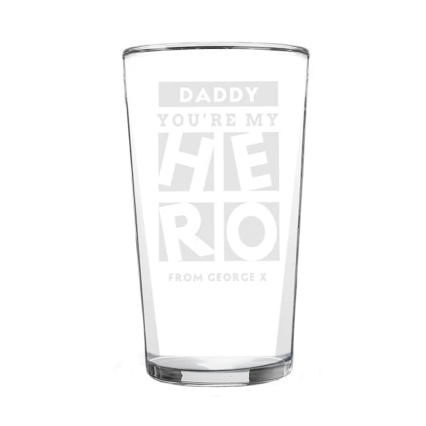 Personalised My Hero Pint Glass 5 Personalised My Hero Pint Glass - Image 5