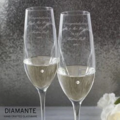 Personalised Hand Cut Heart Pair Of Flutes With Gift Box -PERSONALISE STORE p010874 4