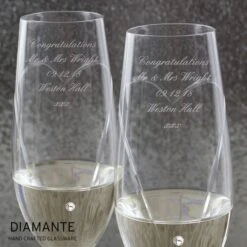 Personalised Hand Cut Heart Pair Of Flutes With Gift Box -PERSONALISE STORE p010874 6