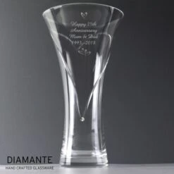 Personalised Large Hand Cut Little Hearts Diamante Vase -PERSONALISE STORE p010886 5