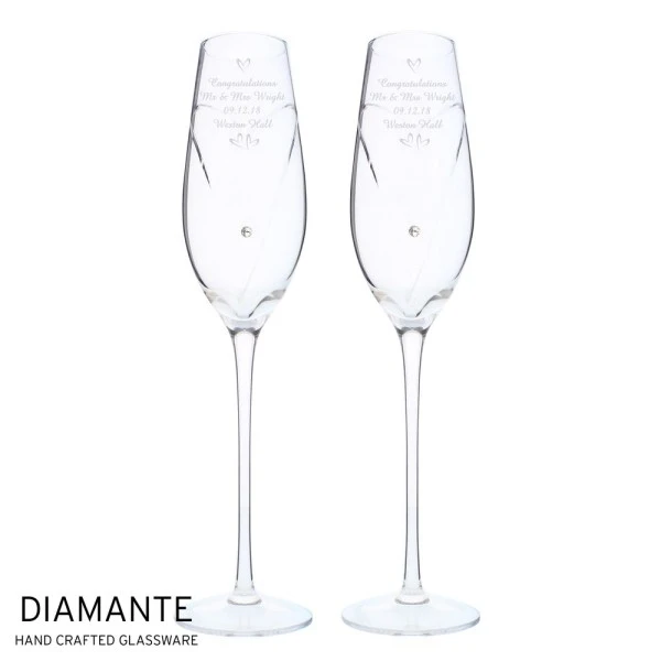 Personalised Hand Cut Little Hearts Pair Of Flutes With Gift Box 2 Personalised Hand Cut Little Hearts Pair Of Flutes With Gift Box - Image 2