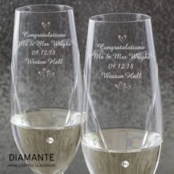 Personalised Hand Cut Little Hearts Pair Of Flutes With Gift Box 15 Personalised Hand Cut Little Hearts Pair Of Flutes With Gift Box -PERSONALISE STORE p010890 7