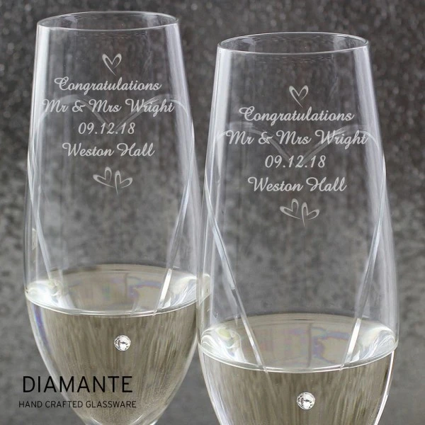 Personalised Hand Cut Little Hearts Pair Of Flutes With Gift Box 8 Personalised Hand Cut Little Hearts Pair Of Flutes With Gift Box - Image 8