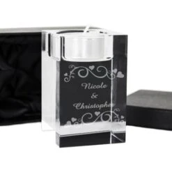 Personalised Ornate Swirl Glass Tea Light Candle Holder -PERSONALISE STORE p0108a10 4