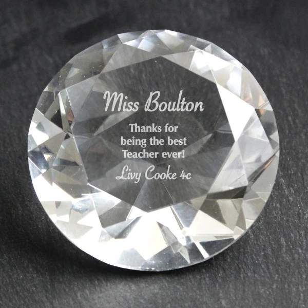 Personalised Occasion Diamond Paperweight 1 Personalised Occasion Diamond Paperweight