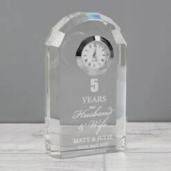 Personalised Anniversary Crystal Clock -PERSONALISE STORE p0108a90 2