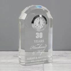 Personalised Anniversary Crystal Clock -PERSONALISE STORE p0108a90 3