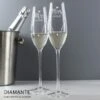 Personalised Hand Cut Mr & Mrs Pair Of Flutes In Gift Box