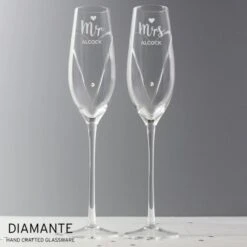 Personalised Hand Cut Mr & Mrs Pair Of Flutes In Gift Box 11 Personalised Hand Cut Mr & Mrs Pair Of Flutes In Gift Box -PERSONALISE STORE p010902 3