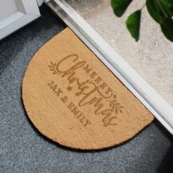 Personalised Christmas Half Moon Indoor Doormat -PERSONALISE STORE p011013 2