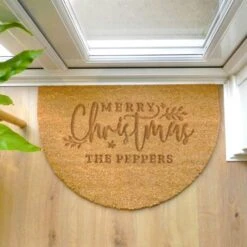 Personalised Christmas Half Moon Indoor Doormat -PERSONALISE STORE p011013 3